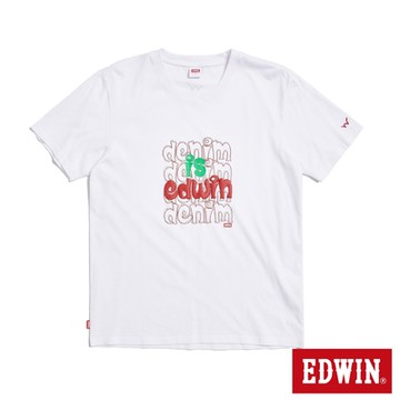 EDWIN 男裝 丹寧即英文印花短袖T恤-白色