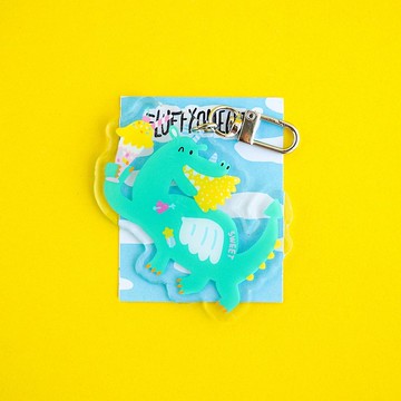 Fluffy Omelet KEYCHAIN / 胸針 / 手機支架 - 龍