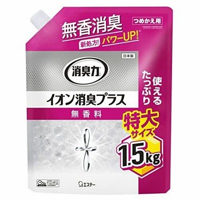 消臭力 イオン消臭プラス 部屋用 無香料 特大 つめかえ 1500g クリアビーズ 部屋 トイレ 消臭剤 消臭 芳香剤