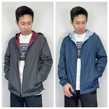 【New START精品服飾-員林】現貨 Michael Kors MK 經典滿版 雙面穿 防風外套 連帽外套 薄外套
