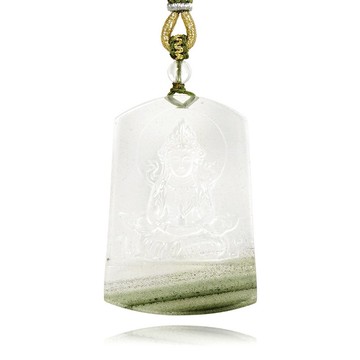 【正佳珠寶】綠幽靈 超頂級抹茶千層 寶瓶觀音 49.8g 綠幽靈吊墜