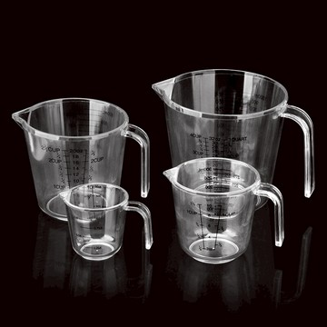 創意透明塑料量杯帶刻度燒杯烘培量酒杯厚實量勺實用廚房工具