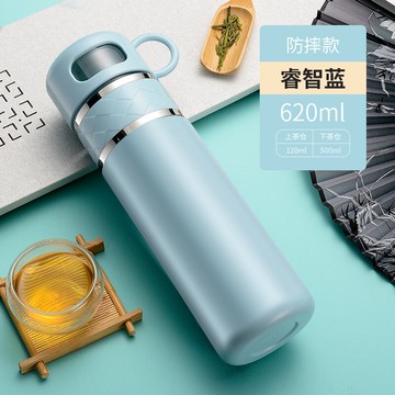 茶水分離泡茶杯 茶水分離泡茶杯個人專用雙層防摔隔熱便攜玻璃水杯男保溫過濾杯子『XY14205』