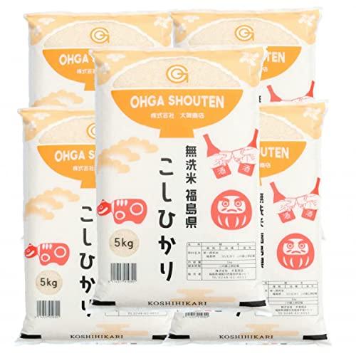 無洗米！令和５年産福島県中通り産コシヒカリ25kg(5kg×5本)