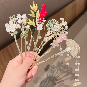 【粉紅菲菲】古風漢服飾女盤髮簪子國風步搖頭飾流蘇發釵旗袍百搭髮飾 (LD3-9-3) 38-0515