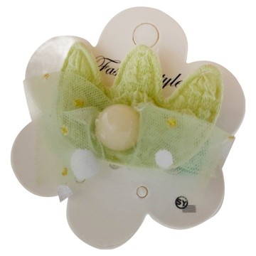 SY 童手做造型壓夾 - 皇冠蝴蝶髮夾  不適用  皇冠蝶綠