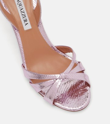 Aquazzura Tati 85 snake-effect slingback sandals