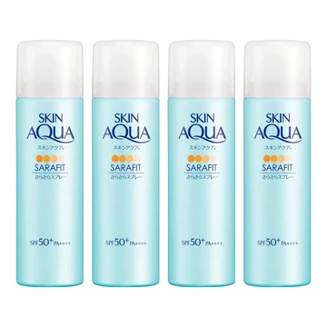 SKIN AQuA 水潤肌 台灣公司貨 瞬間清爽防曬噴霧 SPF50+ PA++++ 無香料  50g  4瓶