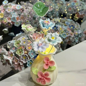 陶瓷花 花器陶瓷 景德鎮陶瓷花畢業季送敎師禮品送閨蜜男生情人節禮物創意生日禮物 4KRD