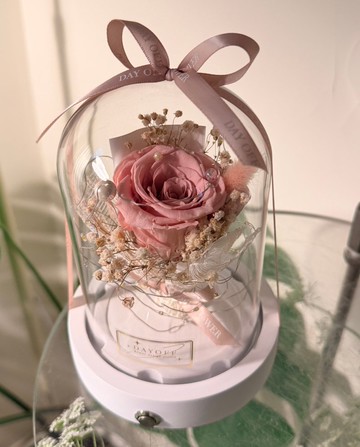 DAY OFF 永生玫瑰花小夜燈 生日禮物 夜燈 乾燥花 客製化 ins風