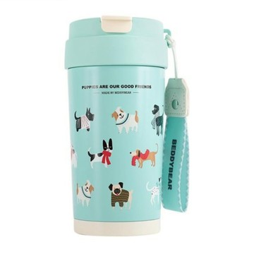 BEDDYBEAR 杯具熊 輕心咖啡杯 316不銹鋼 狗狗莊園  淺藍色  500ml  1個