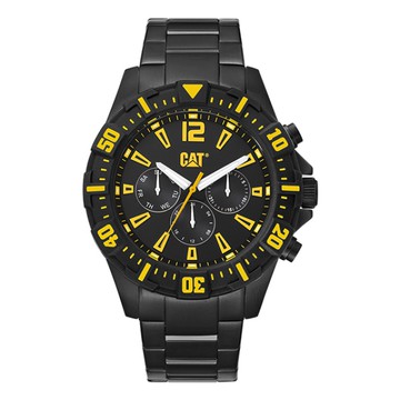 【CAT Watch】STEER時尚三眼鋼帶腕錶-霸氣黑/PX.169.12.137