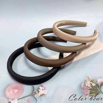 【卡樂熊】簡約純色光亮感厚海綿造型髮箍(四色)