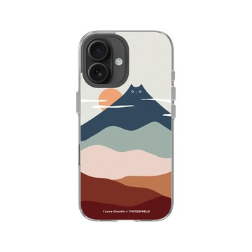 iPhone 16 Clear Case（相機按鈕） 透明 - ilovedoodle (Lim Heng Swee) - Cat Landscape - Mountain 貓咪山