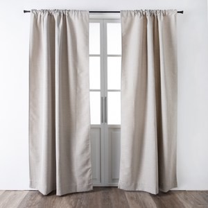 克萊歐格紋緹花落地窗簾270x230cm 芒草棕