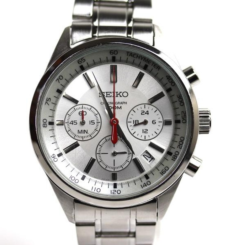 MT4109 セイコー SEIKO クロノグラフ シルバー文字盤 メンズ腕時計 クォーツ SSB035P1/6T63-00B0  10気圧防水/中古海外モデル | LINEショッピング