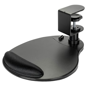 aidata 金屬桌夾可旋式滑鼠平台 附護腕墊  黑色  1個