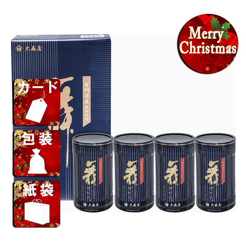 クリスマス プレゼント ギフト 味付け海苔 ラッピング 袋 カード 大森屋 舞すがた 味のり卓上詰合せ