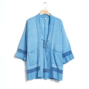 江戶勝｜女裝｜拼接蕾絲罩衫外套