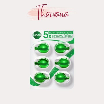 Thaivana🇹🇭Sunsilk 晴絲 泰國護髮膠囊 修護髮尾 速效 免沖洗 護髮油 撫平毛躁 1ml x 6枚膠囊