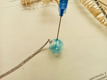 浪花藍雪花精油香水擴香瓶醫療鋼項鍊 (14mm)