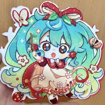 臺灣出貨🔥🔥🔥新款初音未來高顏值蘋果初音不織布成品掛件miku周邊揹包裝飾掛件