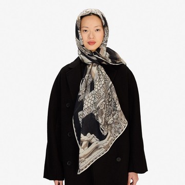 【INOUI EDITIONS】ARCHIVES 羊毛圍巾80 - 黑