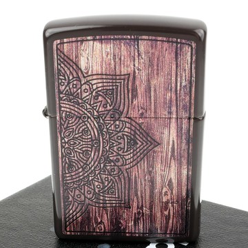 Zippo 美系~Wood Mandala-木紋曼陀羅圖案設計打火機