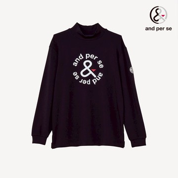 【and per se】男款深藍色吸濕發熱UPF50+防護伸縮柔軟立領衫 DGU2J923