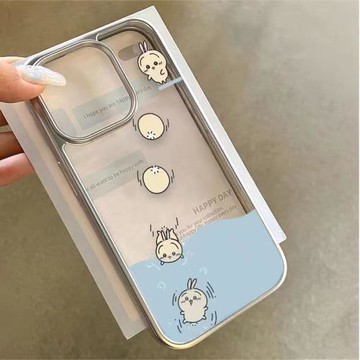 可愛烏薩奇適用三星s24ultra手機殼硅膠s23+電鍍框s22/s21軟萌卡通s20fe吉伊卡哇note20趣味a55a15a05a54防摔