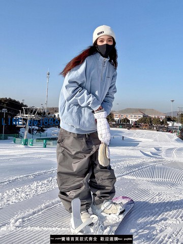 【台灣公司 可打統編】KSKM藍色滑雪服套裝女2025秋冬新款戶外專業防風防水情侶單板雪服