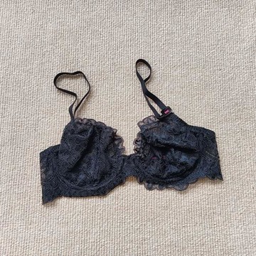 LA超薄蕾絲無海綿鋼圈文胸純色大胸顯小透氣胸罩歐美舒適女內衣