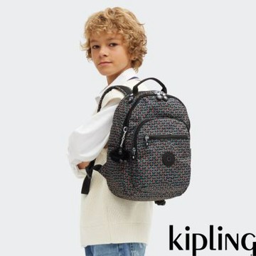 『首爾包』Kipling 幾何印花機能手提後背包-SEOUL S