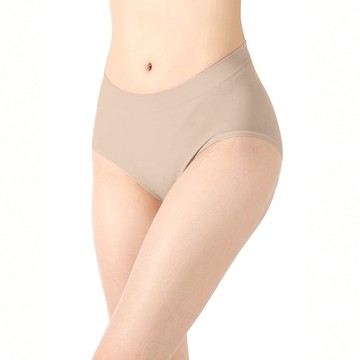 【透氣薄感】抗菌無縫內褲-中高腰 - XL / 淡奶茶