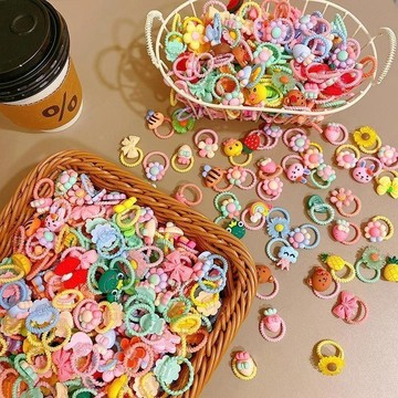 🍭臺灣出貨🍭兒童小皮筋可愛不傷髮卡通寶寶女童扎小啾啾頭繩小號拇指髮圈髮飾 寶寶髮圈 小髮圈 拇指髮圈 幼兒髮圈 女童