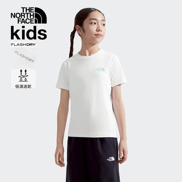 兒童白色吸濕排汗短袖T恤｜8DCTFN4