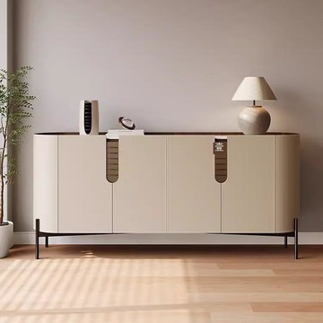 免運/公司貨 餐邊櫃 原木餐邊櫃 意式極簡馬鞍皮餐邊柜臥室高款電視柜靠墻輕奢玄關柜設計師儲物柜 可開發票 全館五折 工廠現貨直銷 新品特價 z10302