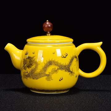 白瓷龍鳳呈祥茶壺功夫茶具泡茶壺陶瓷般若波羅蜜多心經大號單壺1入