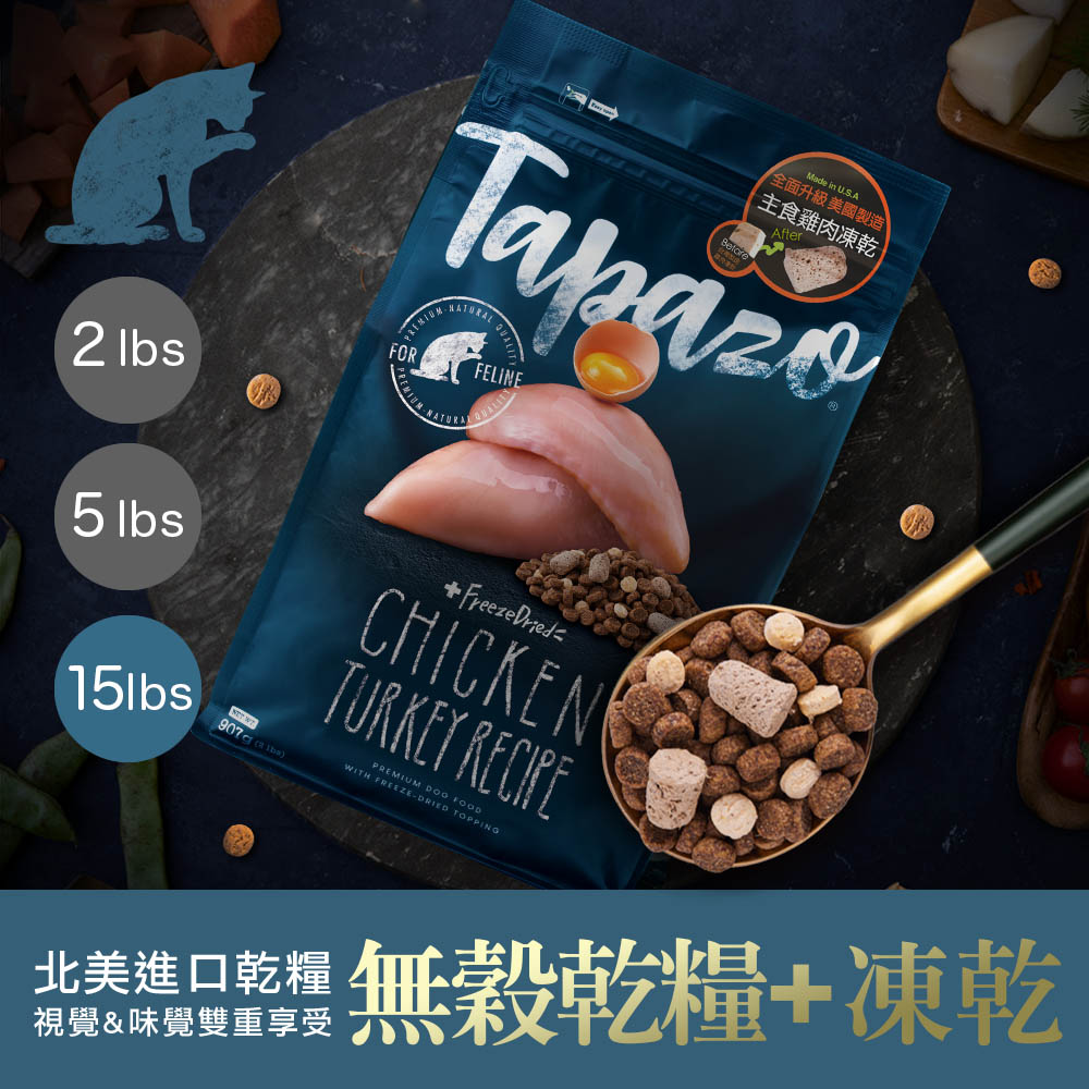【凍乾雙饗宴】熟齡貓低敏火雞配方 15磅(6.8公斤)(貓飼料)