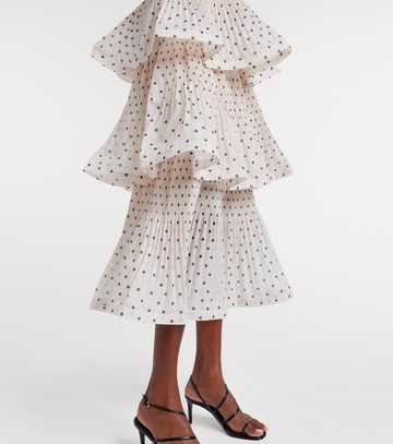 Zimmermann Polka-dot tiered midi dress