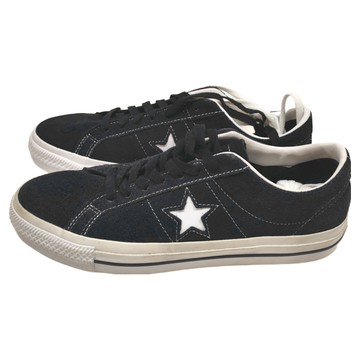 CONVERSE 匡威 One Star Pro 低筒 星星 麂皮 白標 滑板鞋  黑色 + 白色  27.5cm