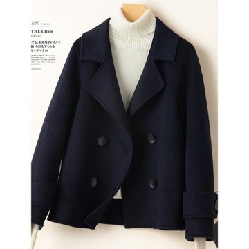 (免運)新款雙面羊絨大衣女赫本風短款小個子羊毛呢外套西裝領高端氣質