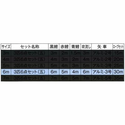 こいのぼり 東旭 鯉のぼり 庭園用 6m6点セット 優輝