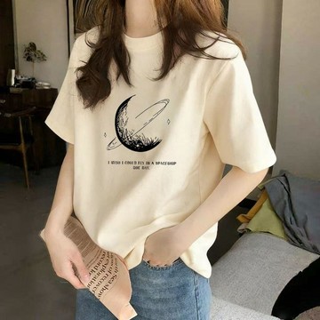 【台灣现貨】正肩上衣女 夏日T恤 女生短袖 純棉短袖T恤 韓版T恤 圓領上衣 美式上衣 棉質短袖 oversize 短t