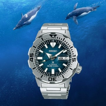 SEIKO 精工錶 PROSPEX 4R36-11C0G(SRPH75K1) Sea 愛海洋企鵝遨遊200米潛水機械錶 海洋藍 42.4mm_SK037