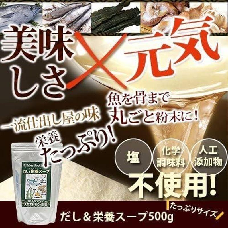 無添加 だし＆栄養スープ 天然100％ 500g×2袋 正規品(ペプチドリップ製法 ペプチドスープの旨味だし)オリジナル詰め替え容器付