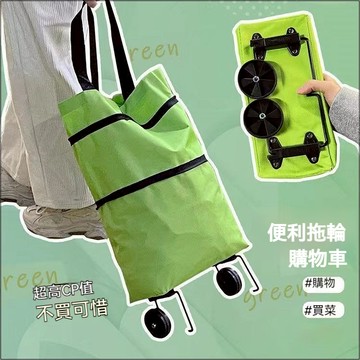 【台灣x現貨x免運】防水 便利 拖輪 購物袋 購物包 購物車 可側背 折疊好收納