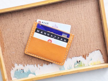 6+1雙面咭套 皮革材料包 免費刻名 名片夾 意大利 植鞣 皮革DIY