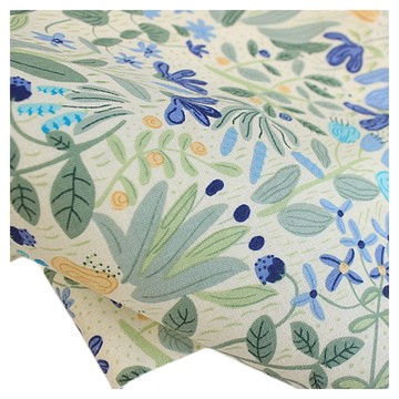 Reuhome 花紋布料 100%棉  110 x 180cm  藍色  1件