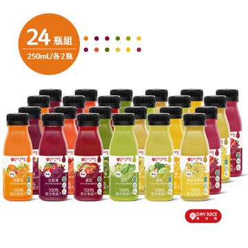 【Day Juice果日飲】冷壓蔬果纖活飲24瓶組 ( 纖活1-5+7-13號各2瓶 )